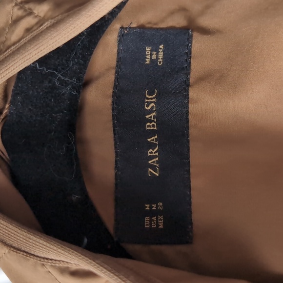 Zara Basic Quilted Tan Coat - Picture 7 of 8